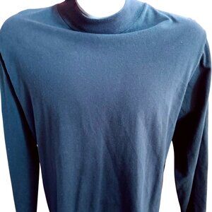 Vintage Large T-shirt Single Stitch 90's Cross Creek Black Long Sleeve Mock Crew